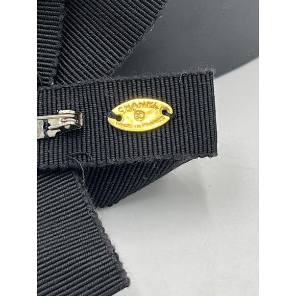 Chanel Authenticated COA Round Black Ribbon Pink Seed Bead Accent Rare Brooch - Picture 10 of 12